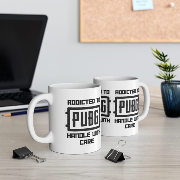 PUBG Mobile Game Mug - Addicted to PUBG – White Ceramic Mug Cup 11 oz Gift - Image 5