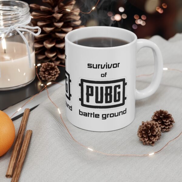 PUBG Mobile Game Mug - Survivor of PUBG – White Ceramic Mug Cup 11 oz Gift - Image 4