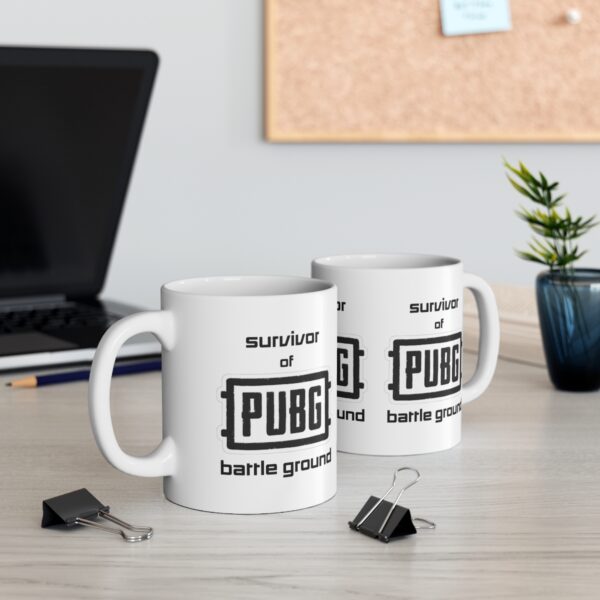 PUBG Mobile Game Mug - Survivor of PUBG – White Ceramic Mug Cup 11 oz Gift - Image 5