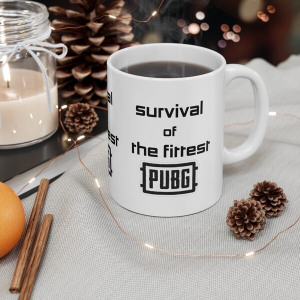 PUBG Mobile Game Mug - Survival of the Fittest – White Ceramic Mug Cup 11 oz Gift - Image 4