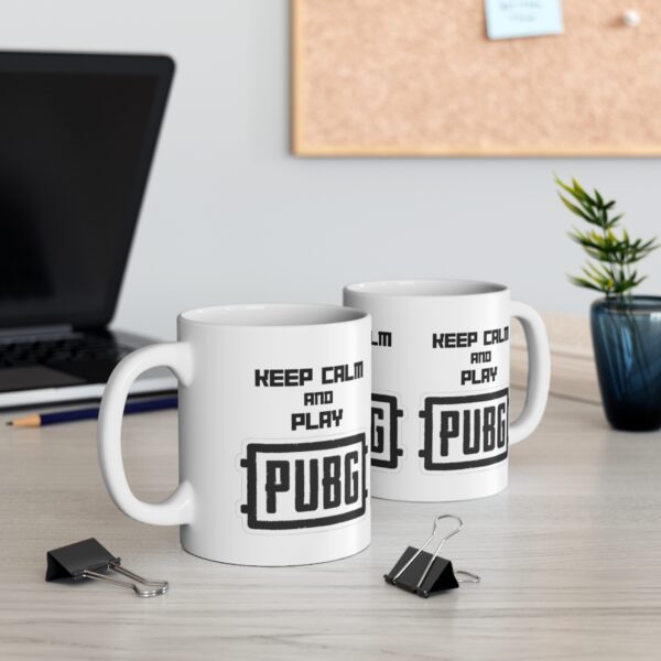 PUBG Mobile Game Mug - Keep Calm and Play PUBG – White Ceramic Mug Cup 11 oz Gift - Image 5