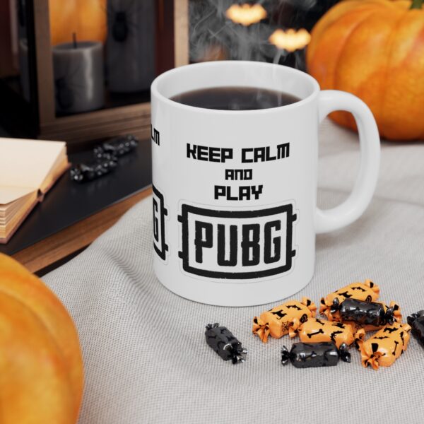 PUBG Mobile Game Mug - Keep Calm and Play PUBG – White Ceramic Mug Cup 11 oz Gift - Image 6