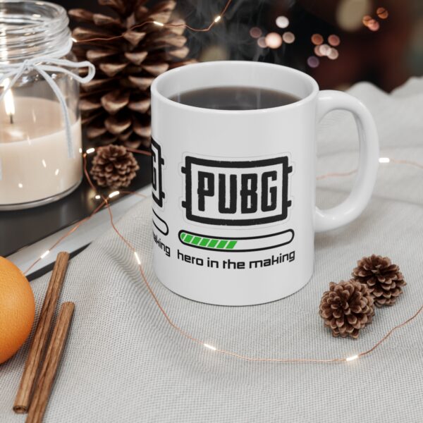 PUBG Mobile Game Mug - Hero in the Making – White Ceramic Mug Cup 11 oz Gift - Image 4