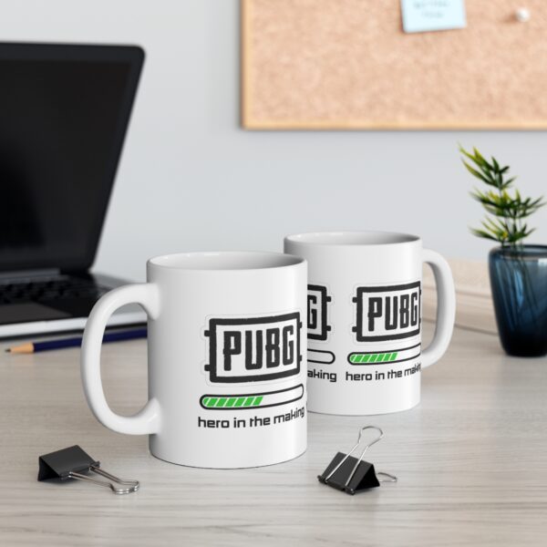 PUBG Mobile Game Mug - Hero in the Making – White Ceramic Mug Cup 11 oz Gift - Image 5