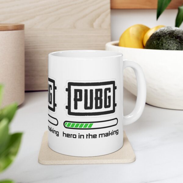 PUBG Mobile Game Mug - Hero in the Making – White Ceramic Mug Cup 11 oz Gift - Image 7